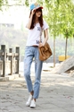 Image de Wholesale 2013 New Blue Color Casual Woman Skinny Jeans G116