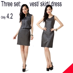 Image de sex lady three separate set,lady vest skirt dress with cheap price 4.2 dollar set GK02