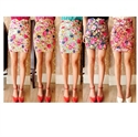 Picture of flower printing jeans skirts for lady G32