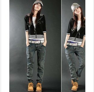 Picture of sports style girl straight jeans WS006