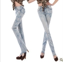 Picture of white colour lady straight jeans WS001