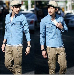 Picture of hot sale men jeans shirts for autumn season MW004