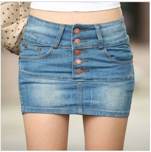 Picture of botton design fashion lady jeans skirts SS009