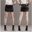 Picture of black colour lady jeans shorts skirts SS003