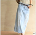 Image de light colour long lady jeans dress LS010