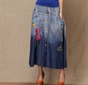 Image de printed fancy lady long jeans skirts L005