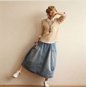 Picture of speacial button design long lady jeans skirts LS004
