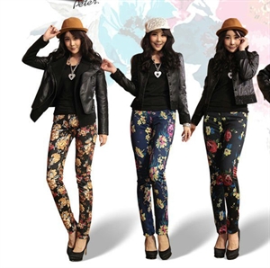 Image de winter season low waist floral lady jeans FW005