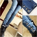 fashion lady jeans with special button design FW001