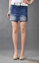Classic blue slim demin skirt の画像