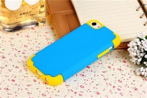 Image de Dual Colors Hard PC + Soft Silicone iPhone 5C Protective Cases With 2 in 1 Four Corners