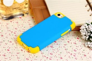 Picture of Dual Colors Hard PC + Soft Silicone iPhone 5C Protective Cases With 2 in 1 Four Corners