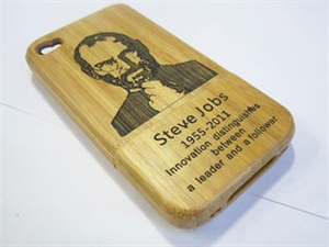 Original Green 100% Natural Bamboo Case Steve Jobs for iPhone 4S protective cases