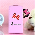 Pink / Blue / Red / Green Anti-dust Fashion Cartoon  PU Leather iPhone 5 Protective Cases