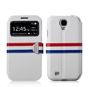 Luxury France Style S View Leather Stand Cover Case For Galaxy S4 I9500
