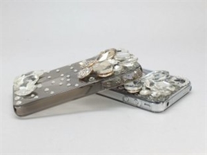 OEM Butterfly Sparkle Diamond Apple Bling Bling iPhone 4 4s Cases Protector の画像