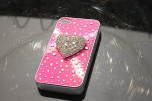 OEM Big Heart Diamond Apple Bling Bling iPhone 4 4s Cases for Mobile Phone