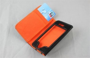 Wallet iPhone4 Leather Cases With a Card Slot Design For All Around Protective