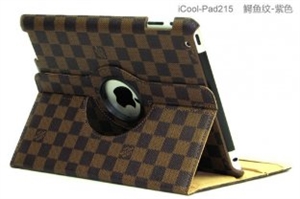 Image de colorful LV lattice texture leather cover case for ipad2