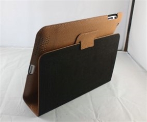 Image de Leechee vein real genuine leather cover for ipad2