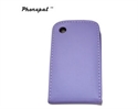 Изображение Purple / black pretty PU leather protectective case for blackberry 9900 cellphone