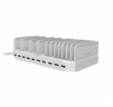 10-Port USB Charger Charging Station for Multiple Device with SmartIC Tech, Organizer Stand for Apple iPad iPhone Samsung Galaxy Google Nexus LG HTC の画像