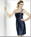 Picture of L992 2012 Professional OEM Custom Made One Shoulder Pleated Beaded Mini DressL992