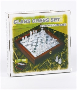 Image de Glass Chess Set W Wooden case